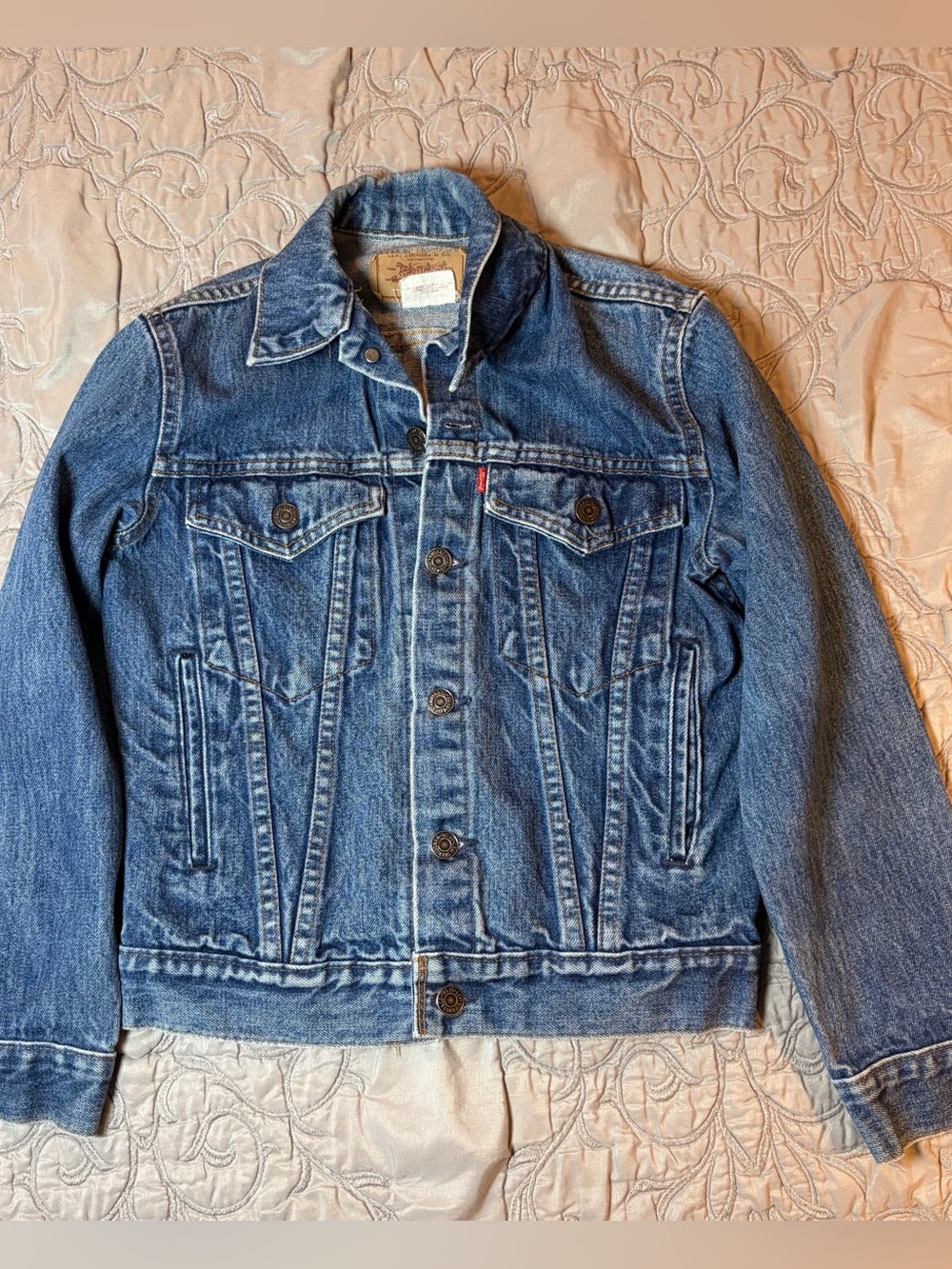 Vintage Levi's Jean Jacket 70706-0216 Blue Size 14 Youth Denim Made In Canada